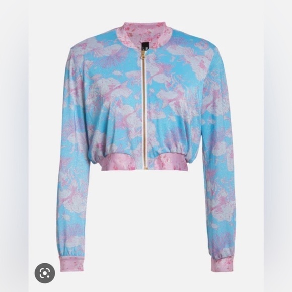 LoveShackFancy Jackets & Blazers - LoveShackFancy x Hurley New Size Small Under The Sea Cropped Bomber Jacket NWT